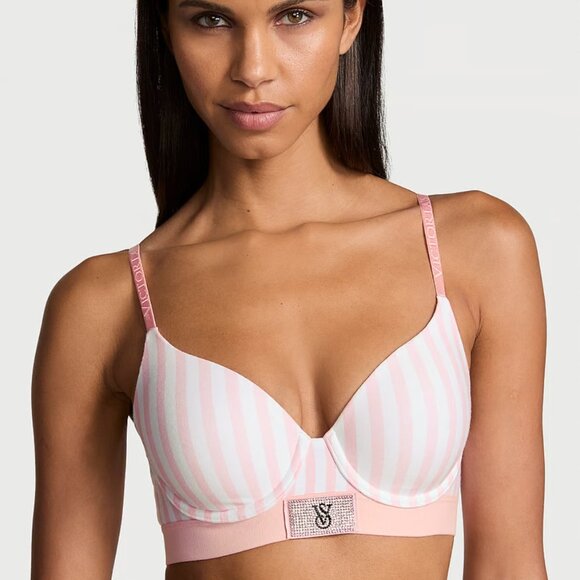 Victoria's Secret Pink and White Striped Bra - Picture 2 of 7